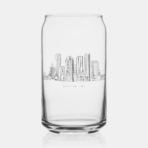 Minimalistische Skyline-Illustration in Boston Cit Dosenglas