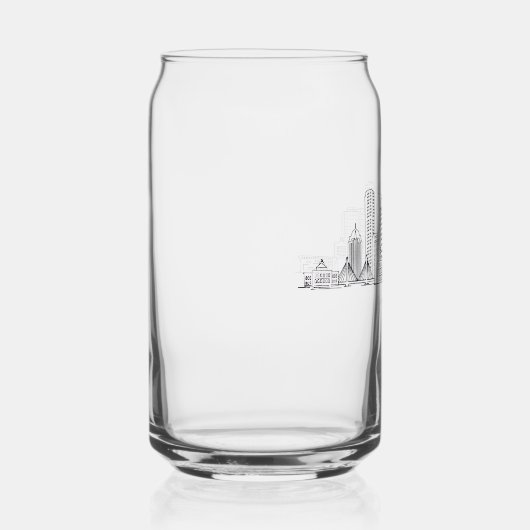 Minimalistische Skyline-Illustration in Boston Cit Dosenglas (Rechts)