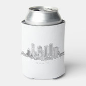 Minimalistische Skyline-Illustration in Boston Cit Dosenkühler (Kanne Vorderseite)