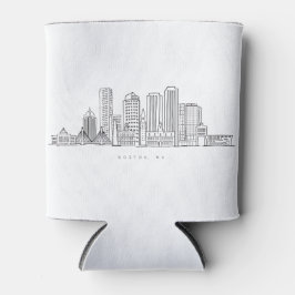 Minimalistische Skyline-Illustration in Boston Cit Dosenkühler