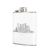 Minimalistische Skyline-Illustration in Boston Cit Flachmann (Links)