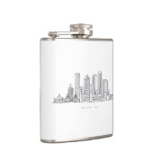 Minimalistische Skyline-Illustration in Boston Cit Flachmann (Rechts)