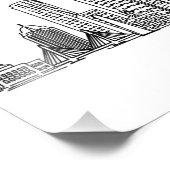Minimalistische Skyline-Illustration in Boston Cit Fotodruck (Ecke)