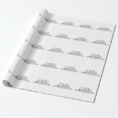 Minimalistische Skyline-Illustration in Boston Cit Geschenkpapier (Ungerollt)