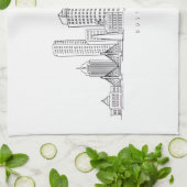 Minimalistische Skyline-Illustration in Boston Cit Geschirrtuch (Gefaltet)