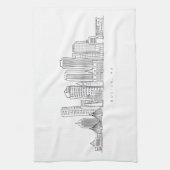 Minimalistische Skyline-Illustration in Boston Cit Geschirrtuch (Vertikal)