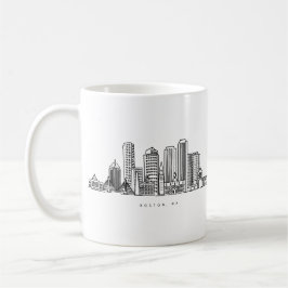 Minimalistische Skyline-Illustration in Boston Cit Kaffeetasse