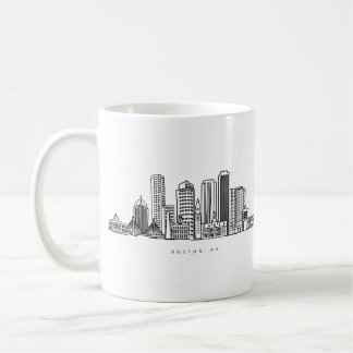 Minimalistische Skyline-Illustration in Boston Cit Kaffeetasse