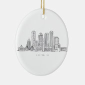 Minimalistische Skyline-Illustration in Boston Cit Keramik Ornament (Rechts)