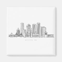 Minimalistische Skyline-Illustration in Boston Cit Magnet