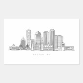 Minimalistische Skyline-Illustration in Boston Cit Rechteckiger Aufkleber (Vorderseite)
