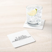 Minimalistische Skyline-Illustration in Boston Cit Rechteckiger Pappuntersetzer (Vor Ort)