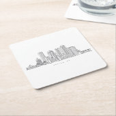Minimalistische Skyline-Illustration in Boston Cit Rechteckiger Pappuntersetzer (angewinkelt)