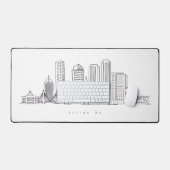 Minimalistische Skyline-Illustration in Boston Cit Schreibtischunterlage (Tastatur & Maus)