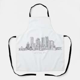 Minimalistische Skyline-Illustration in Boston Cit Schürze