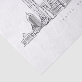 Minimalistische Skyline-Illustration in Boston Cit Seidenpapier (Ausschnitt)