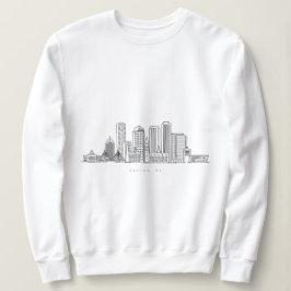 Minimalistische Skyline-Illustration in Boston Cit Sweatshirt