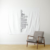 Minimalistische Skyline-Illustration in Boston Cit Wandteppich (Beispiel (Horizontal))