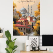 Minimalistische Skyline von Istanbul - Türkische M Poster (Heimbüro)