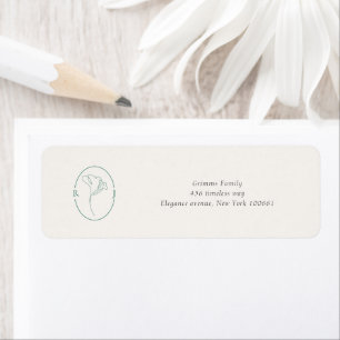 Minimalistische Smaragd-Monogramm-Hochzeitsadresse