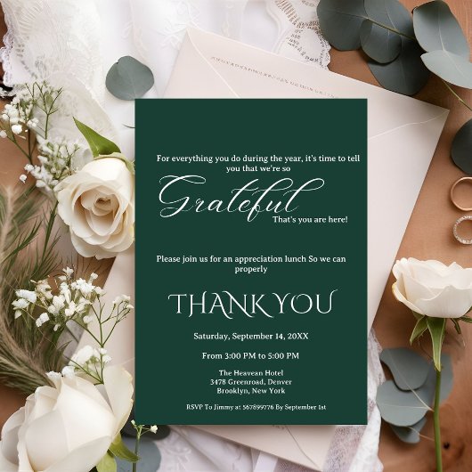 Minimalistische Smaragd-weiße Skripterkennung Einladung