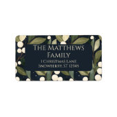 Minimalistische Snowberfeste Adressaufkleber (Vorne)