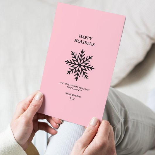 Minimalistische Snowflake Happy Holiday Card