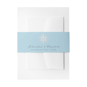 Minimalistische Snowflake-Hochzeit Ice Blue Einladungsbanderole