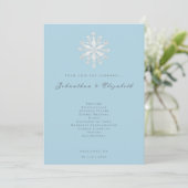 Minimalistische Snowflake-Hochzeit | Ice Blue Programm (Stehend Vorderseite)