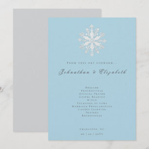 Minimalistische Snowflake-Hochzeit Ice Blue Programm