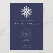 Minimalistische Snowflake-Hochzeit | Marineblau Programm (Vorderseite)