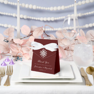 Minimalistische Snowflake-Hochzeit Rot Geschenkschachtel