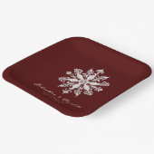 Minimalistische Snowflake-Hochzeit | Rot Pappteller (Gewinkelt)
