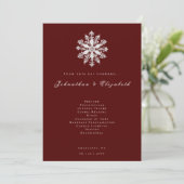Minimalistische Snowflake-Hochzeit | Rot Programm (Stehend Vorderseite)