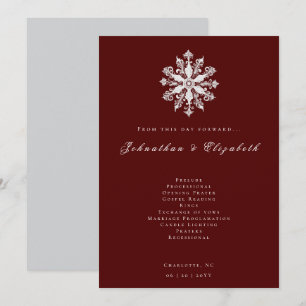 Minimalistische Snowflake-Hochzeit Rot Programm