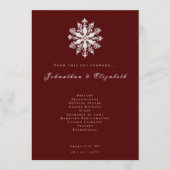 Minimalistische Snowflake-Hochzeit | Rot Programm (Vorderseite)