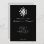 Minimalistische Snowflake-Hochzeit | Schwarz Programm (Vorne/Hinten)