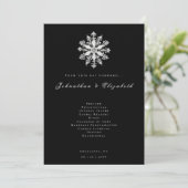 Minimalistische Snowflake-Hochzeit | Schwarz Programm (Stehend Vorderseite)
