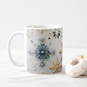 Minimalistische Snowflakes-Tasse Kaffeetasse