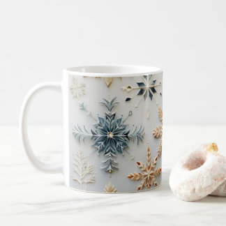 Minimalistische Snowflakes-Tasse Kaffeetasse