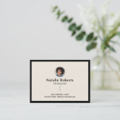 Minimalistische Social Media Black Gerahmt Custom Visitenkarte (Stehend Vorderseite)