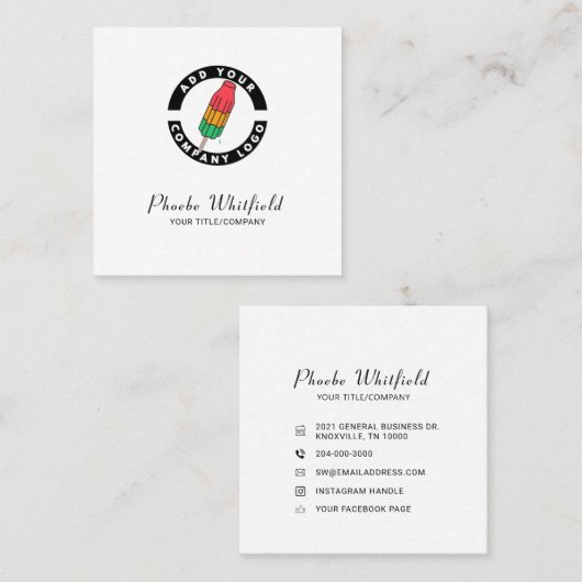 Minimalistische Social Media-Icons für benutzerdef Quadratische Visitenkarte (Vorne/Hinten)