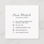 Minimalistische Social Media-Icons für benutzerdef Quadratische Visitenkarte (Rückseite)