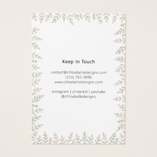 Minimalistische Soft Foliage Candle Artwork (Rückseite)