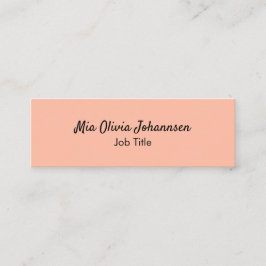 Minimalistische Soft Peach Mini Business Card Visitenkarte