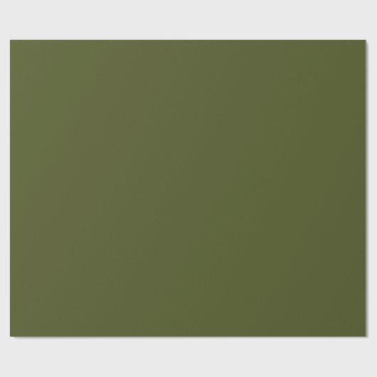 Minimalistische Solid Elegant Army Green Schlicht Geschenkpapier (Flach)