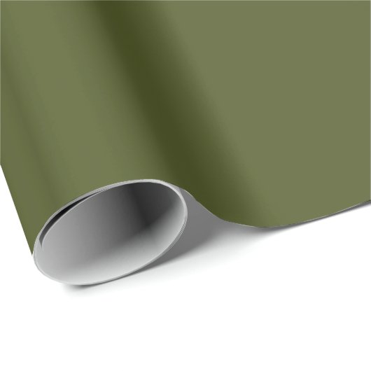 Minimalistische Solid Elegant Army Green Schlicht Geschenkpapier (Rolleneckpunkt)