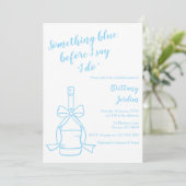 Minimalistische Something Blue-Bridal-Brunch-Einla Einladung (Stehend Vorderseite)