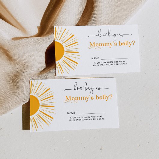 Minimalistische Sonne, wie groß der Bauch der Mama Begleitkarte