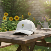 Minimalistische Sonnenblume bestickte Baseballkapp